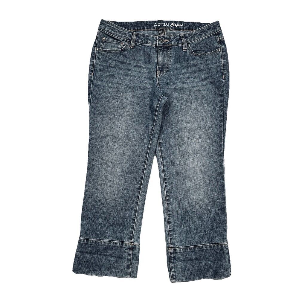 Apt 9 Capri Jeans 10 (31x22.5) Blue Denim Stretch Womens